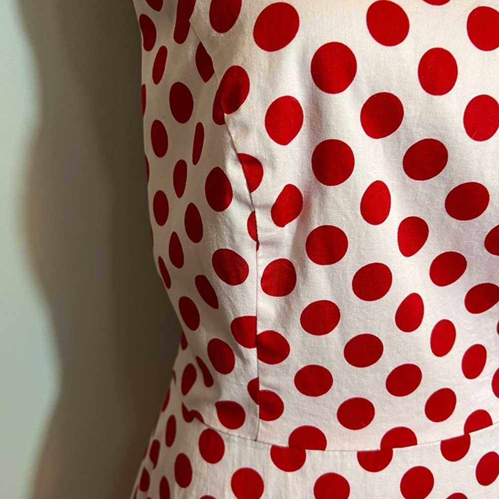 1950s A-Line Insipred Red and White Polka Dot Dre… - image 6