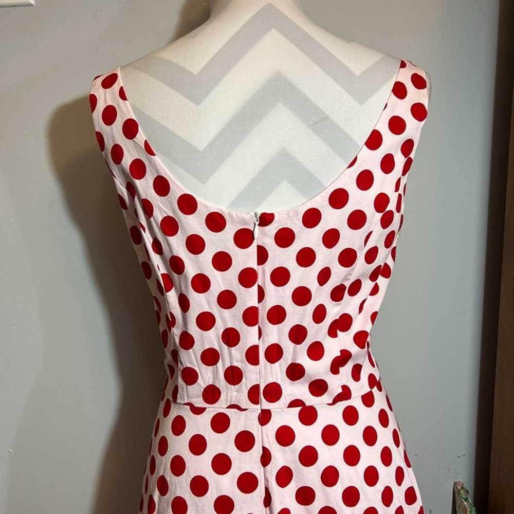 1950s A-Line Insipred Red and White Polka Dot Dre… - image 7