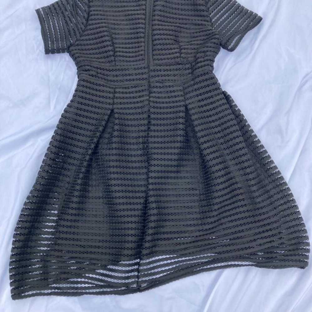 Black ribbed knit formal dress - image 2