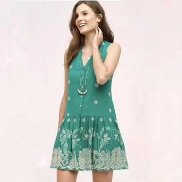 Anthropologie Maeve Pippa Embroidered Swing Dress