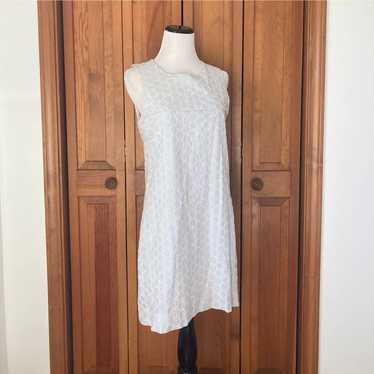 J. Crew Striped Embroidered Shift Dress, Size 2 - image 1