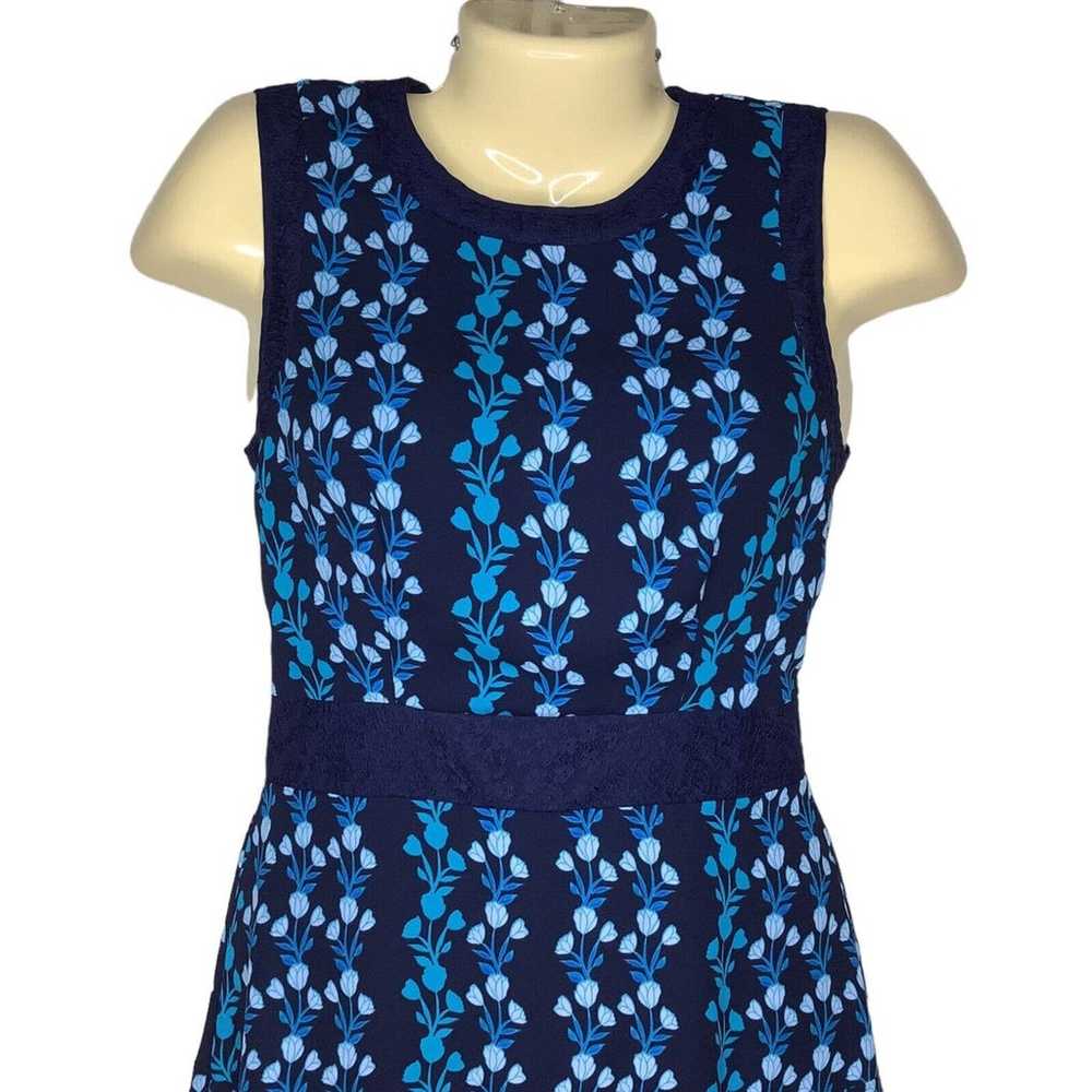 Draper James Dress Womens 0 Blue Floral Sleeveles… - image 4