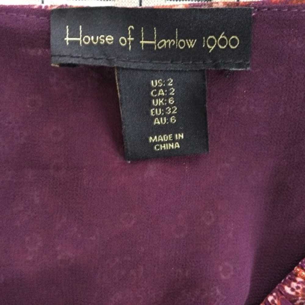 HOUSE OF HARLOW 1960 Mini Dress 2 Berry Metallic … - image 10