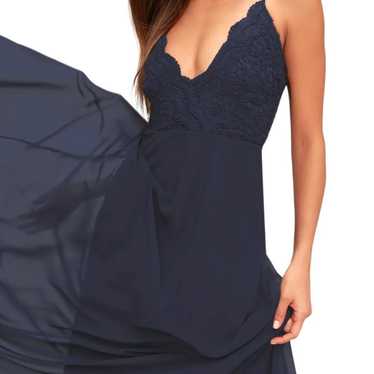 Madalyn navy blue hot sale lace maxi dress