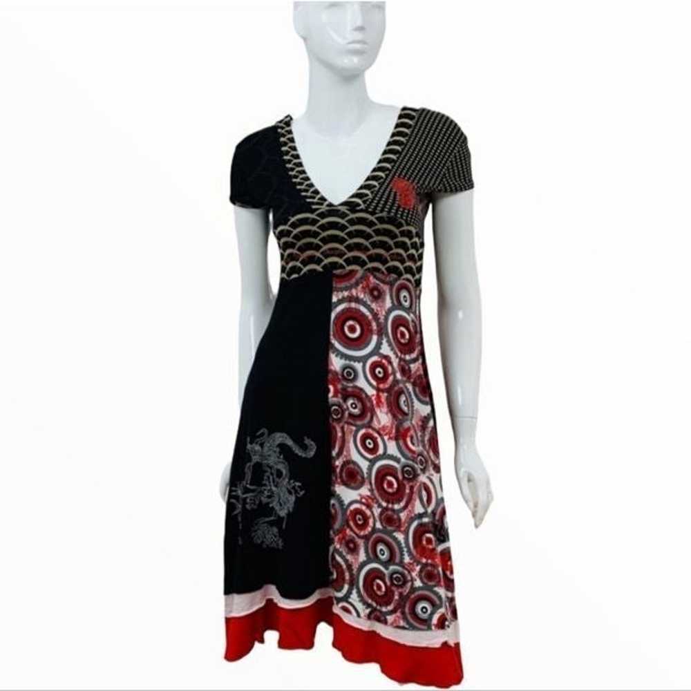 Desigual Asian Inspired Multi Pattern Mini Dress - image 1