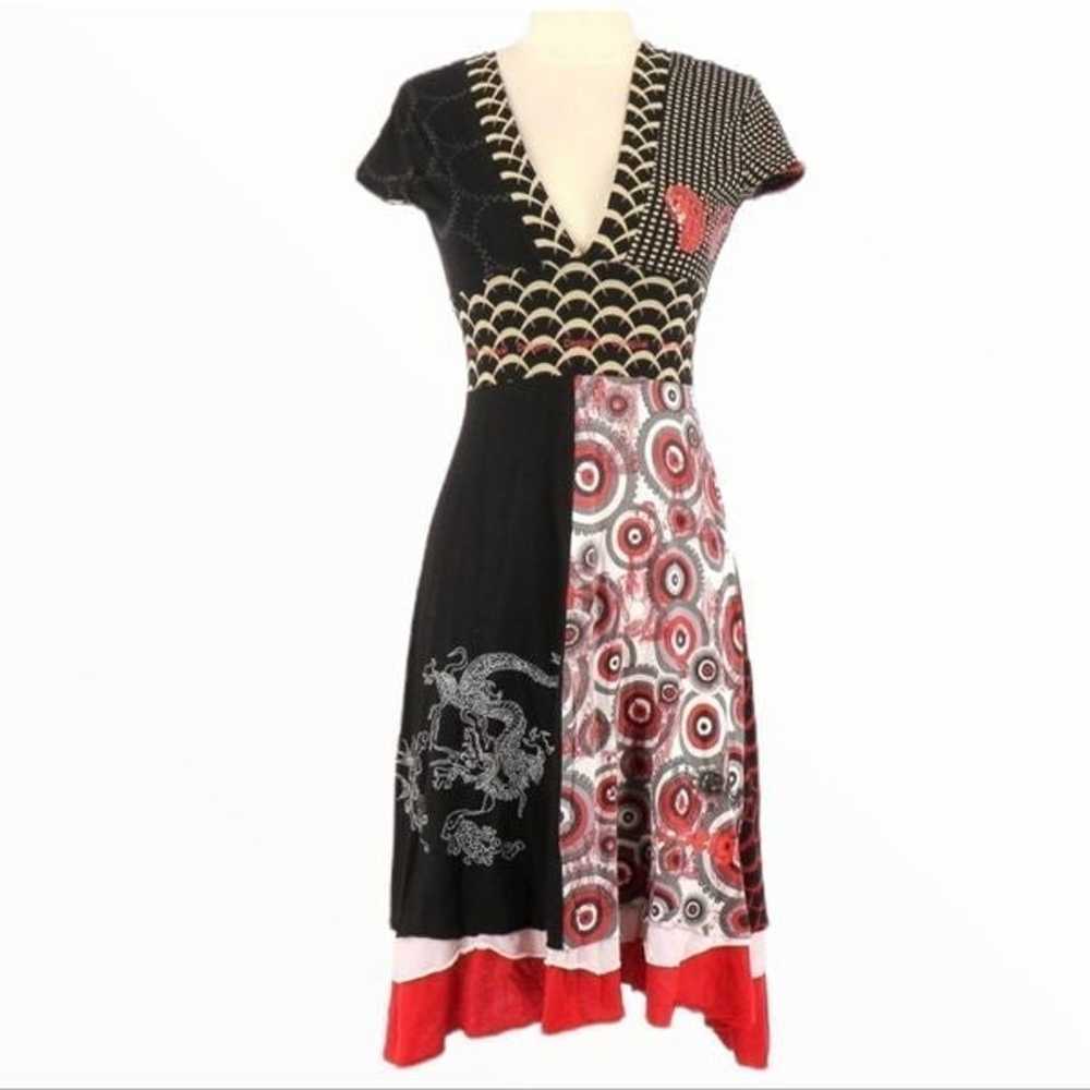 Desigual Asian Inspired Multi Pattern Mini Dress - image 3