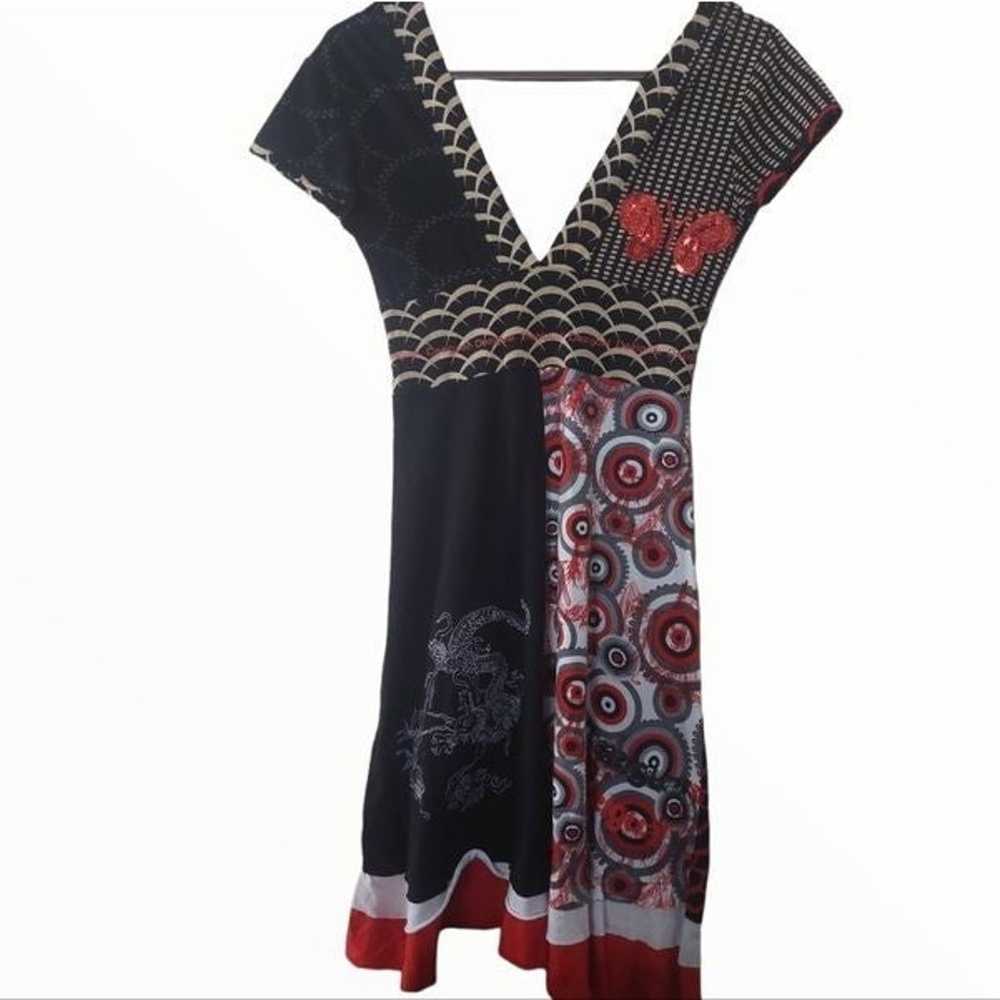 Desigual Asian Inspired Multi Pattern Mini Dress - image 5