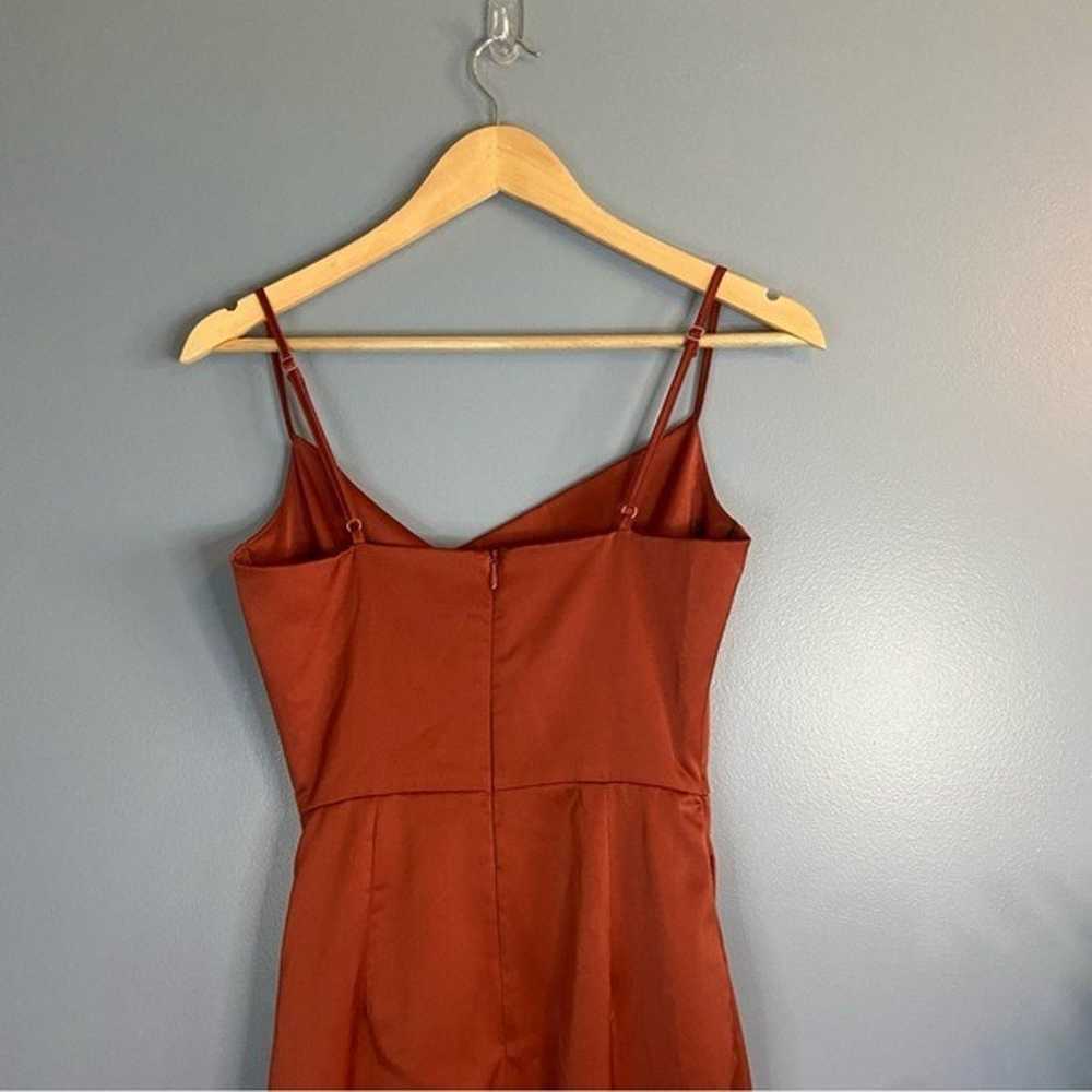 Showpo Burnt Orange Satin Cowl Neck Midi Dress - image 8