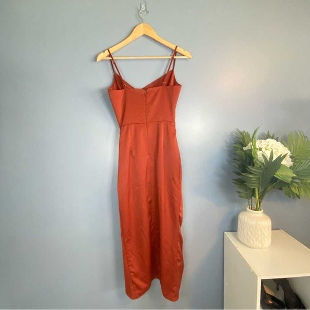 Showpo Burnt Orange Satin Cowl Neck Midi Dress - image 9