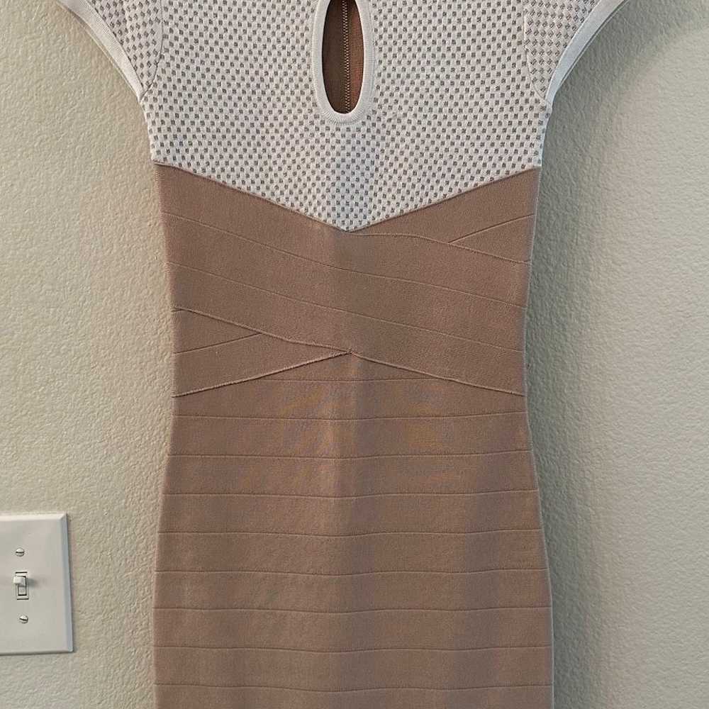 Bebe Mini Bandage Short Sleeve Dress in Rose Dust… - image 1