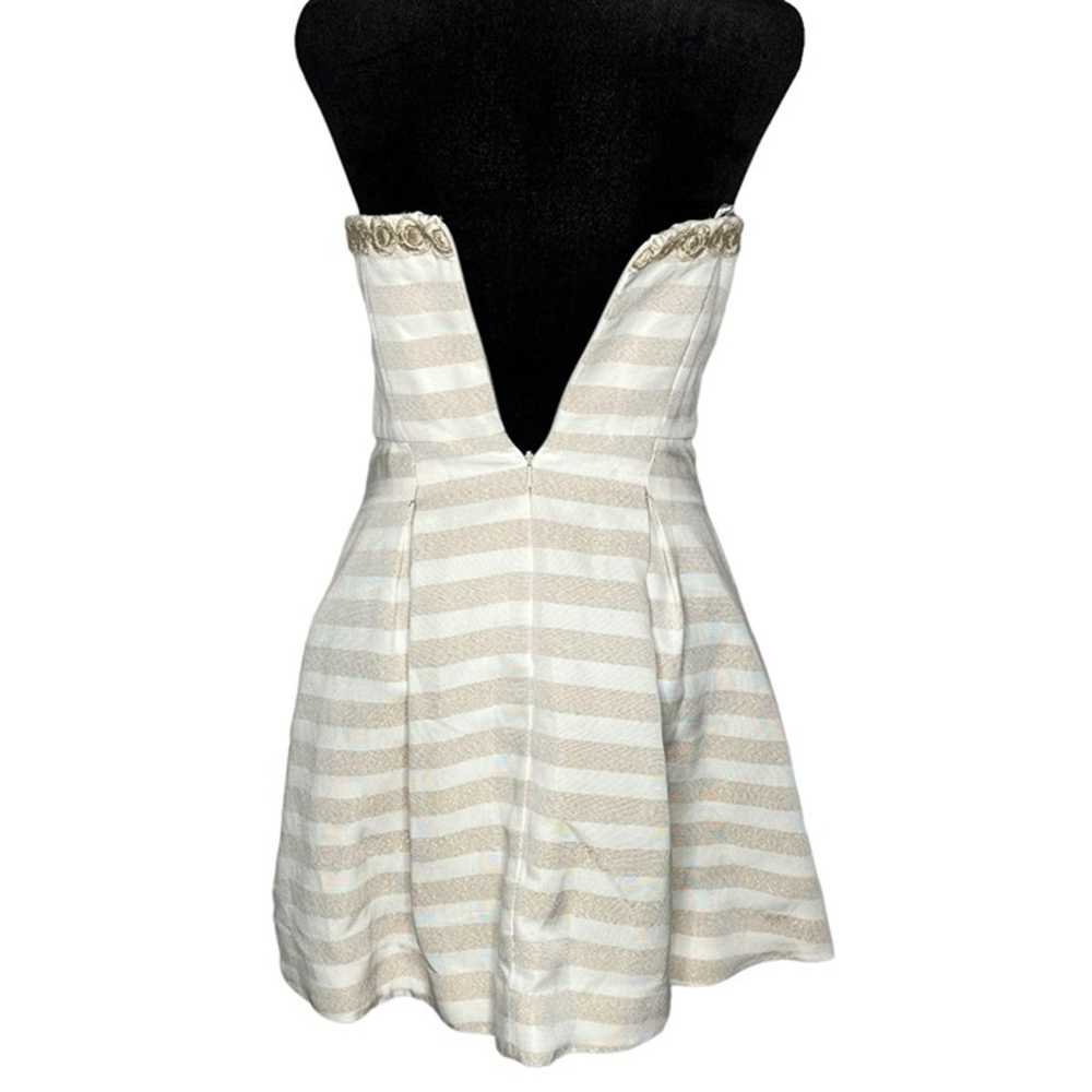 Lilly Pulitzer Blossom Dress Gold White Striped E… - image 3
