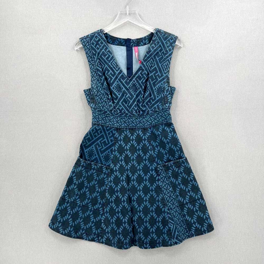 TRACY REESE ANTHROPOLOGIE Dress Womens 2 Blue Fit… - image 2