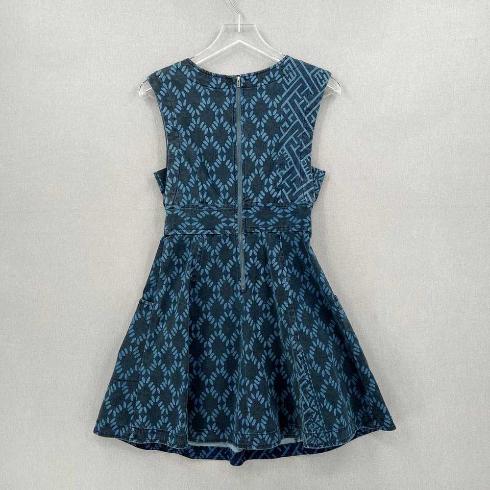TRACY REESE ANTHROPOLOGIE Dress Womens 2 Blue Fit… - image 3