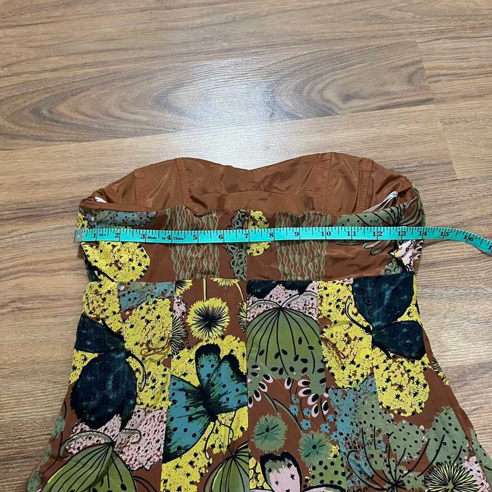 Nanette Lepore Silk Butterfly Midi Dress Straples… - image 10