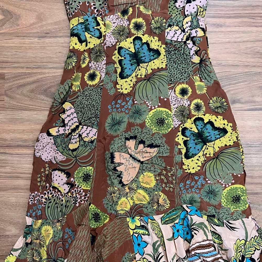 Nanette Lepore Silk Butterfly Midi Dress Straples… - image 4