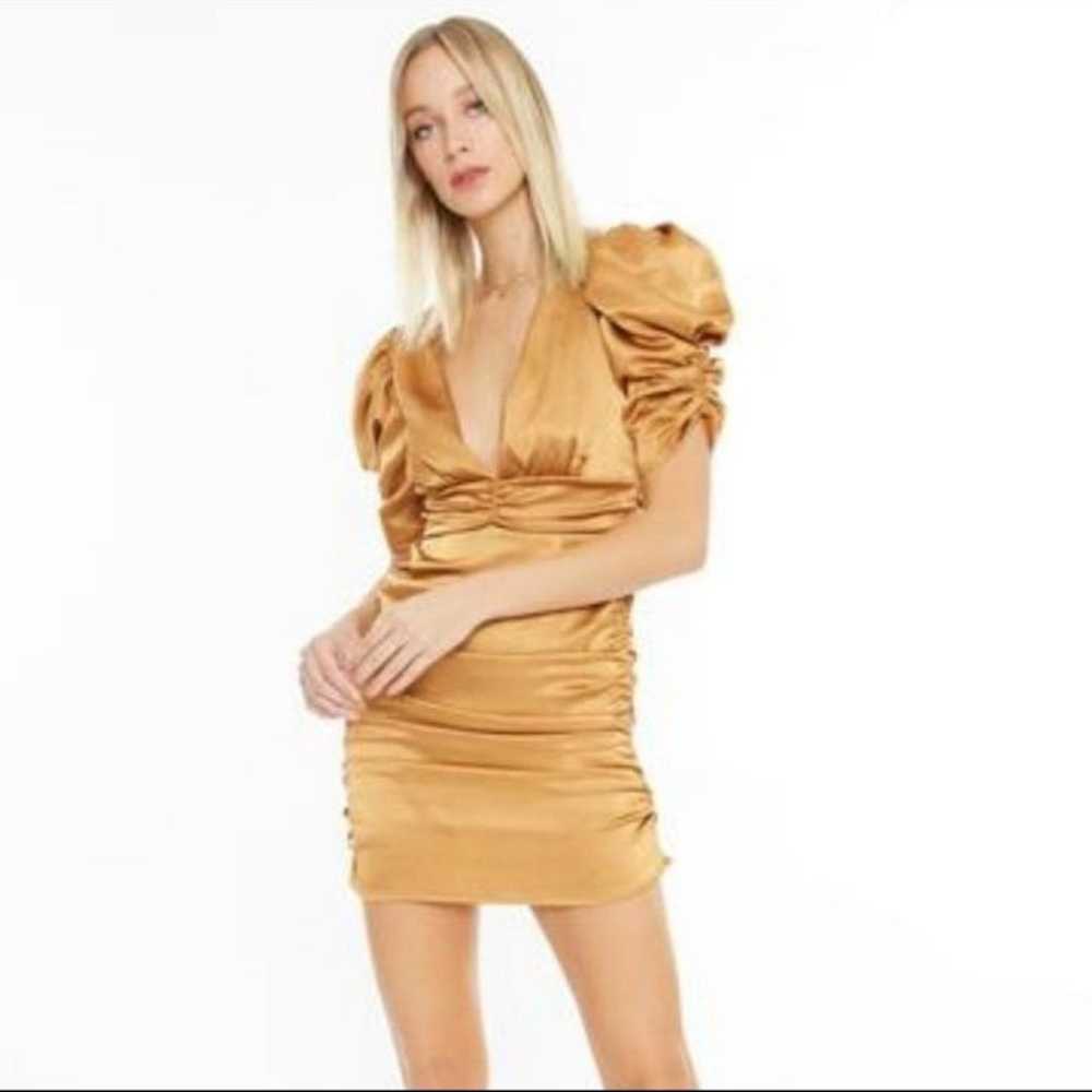 4Si3nna Diane Copper Ruched Dress Sz XS - image 2