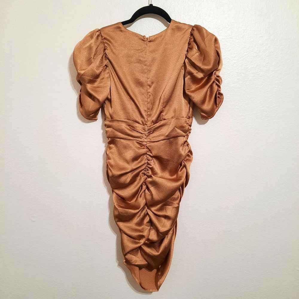 4Si3nna Diane Copper Ruched Dress Sz XS - image 7