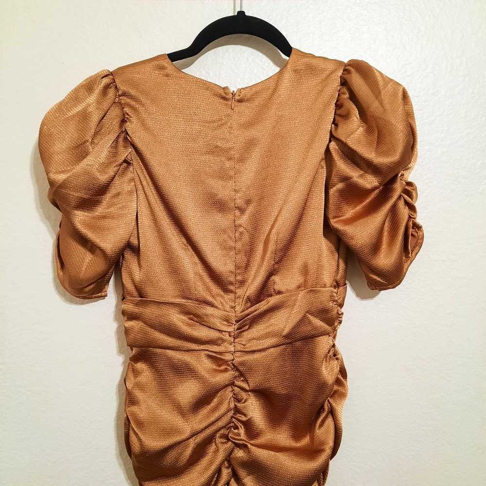 4Si3nna Diane Copper Ruched Dress Sz XS - image 8