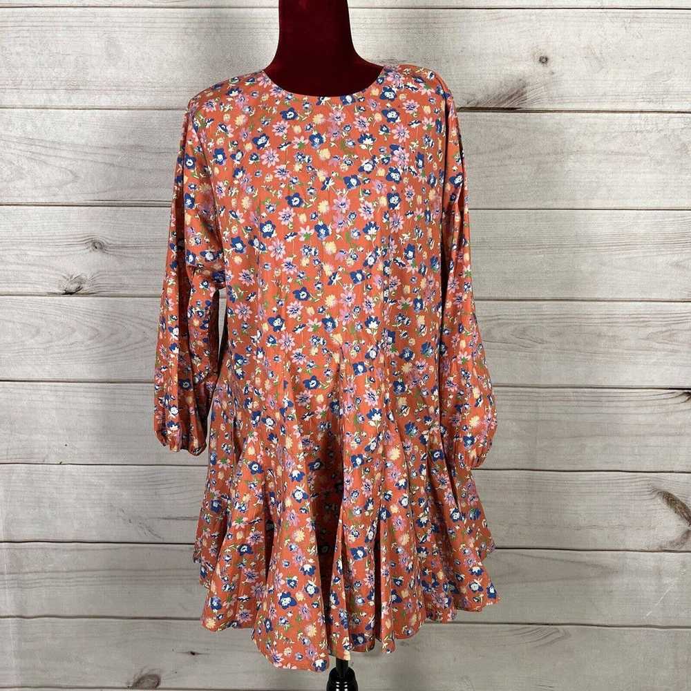 WAYF Altonia Floral Swing Mini Dress Ruffle Overs… - image 1
