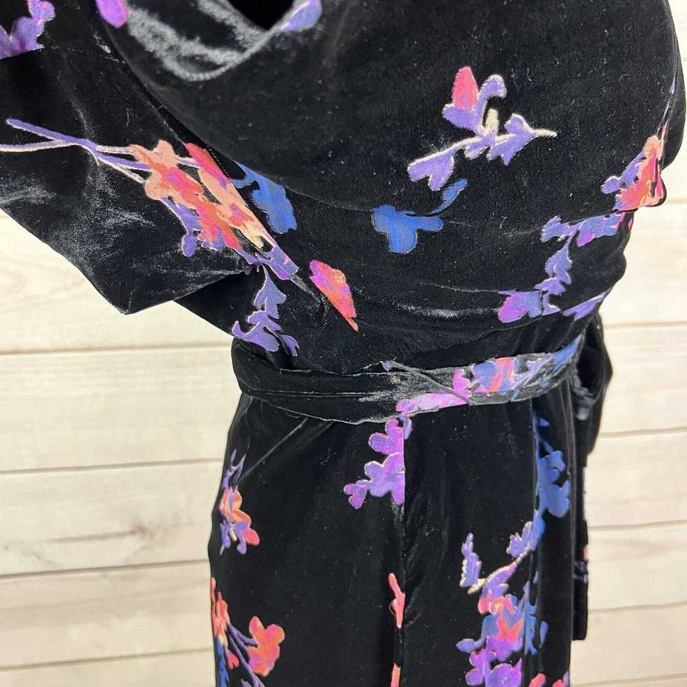 Eliza J Floral Faux Wrap Velvet High Low Dress - image 10