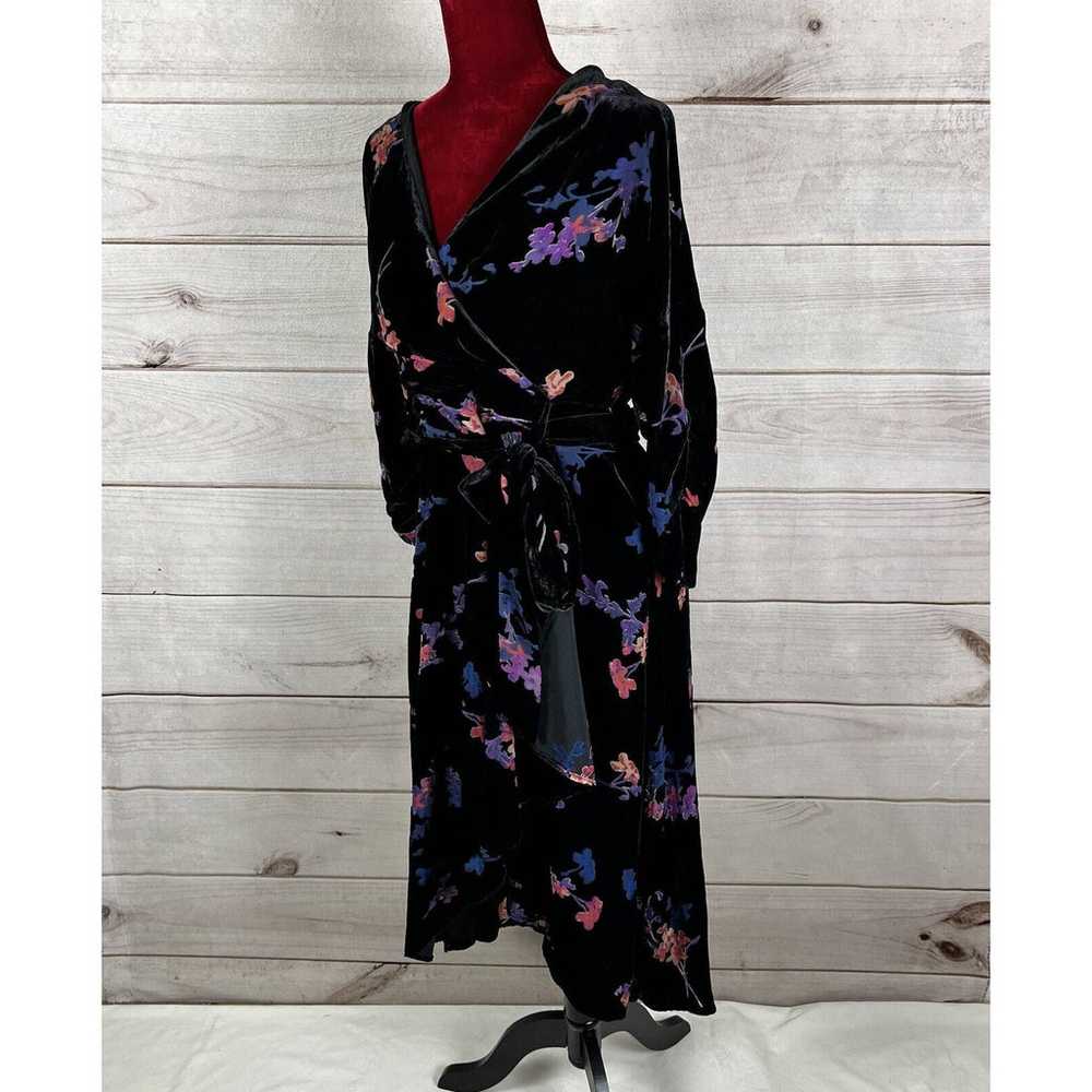 Eliza J Floral Faux Wrap Velvet High Low Dress - image 3