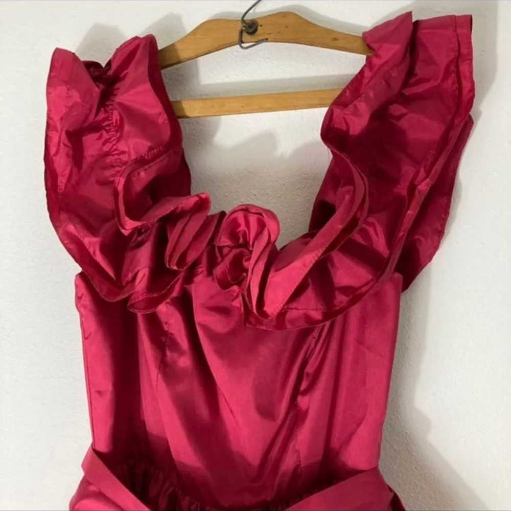 Vintage 80s style magenta party dress - image 11