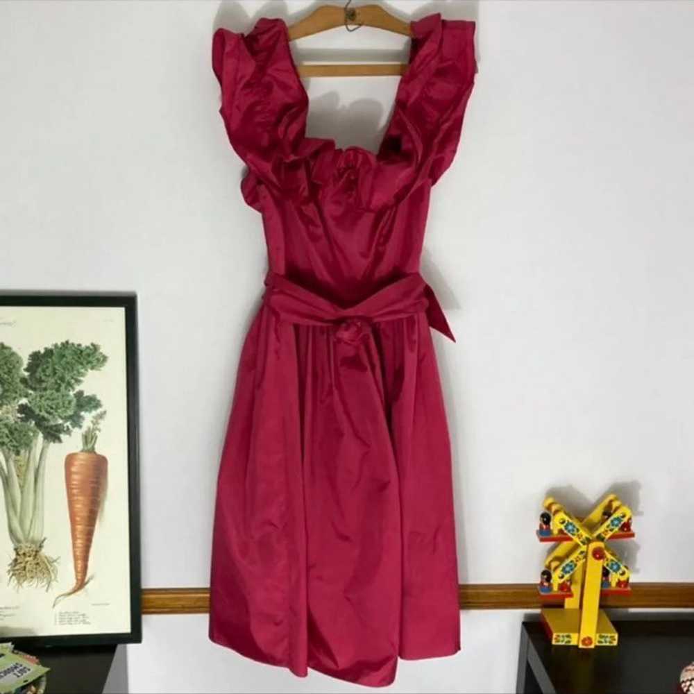 Vintage 80s style magenta party dress - image 5