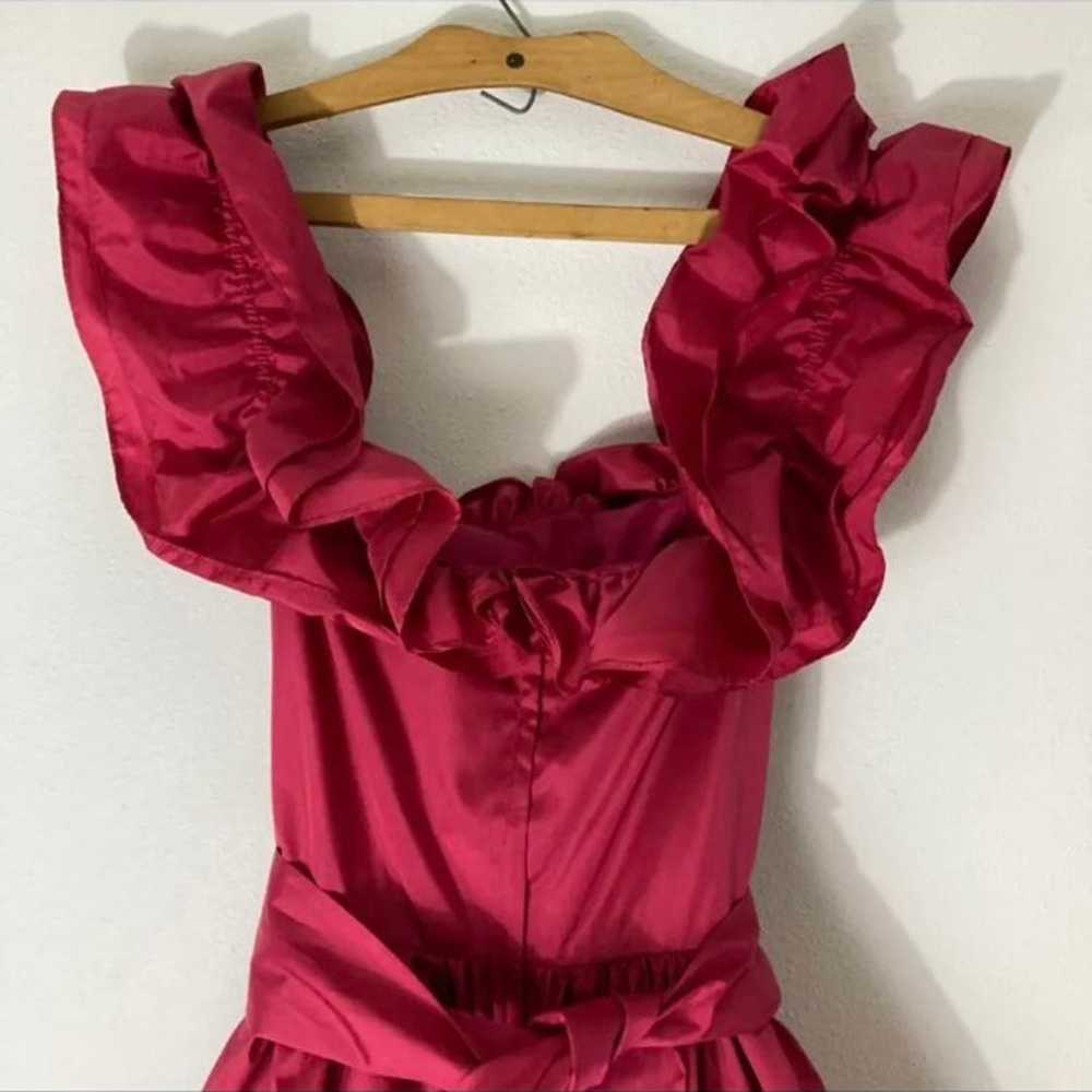 Vintage 80s style magenta party dress - image 8