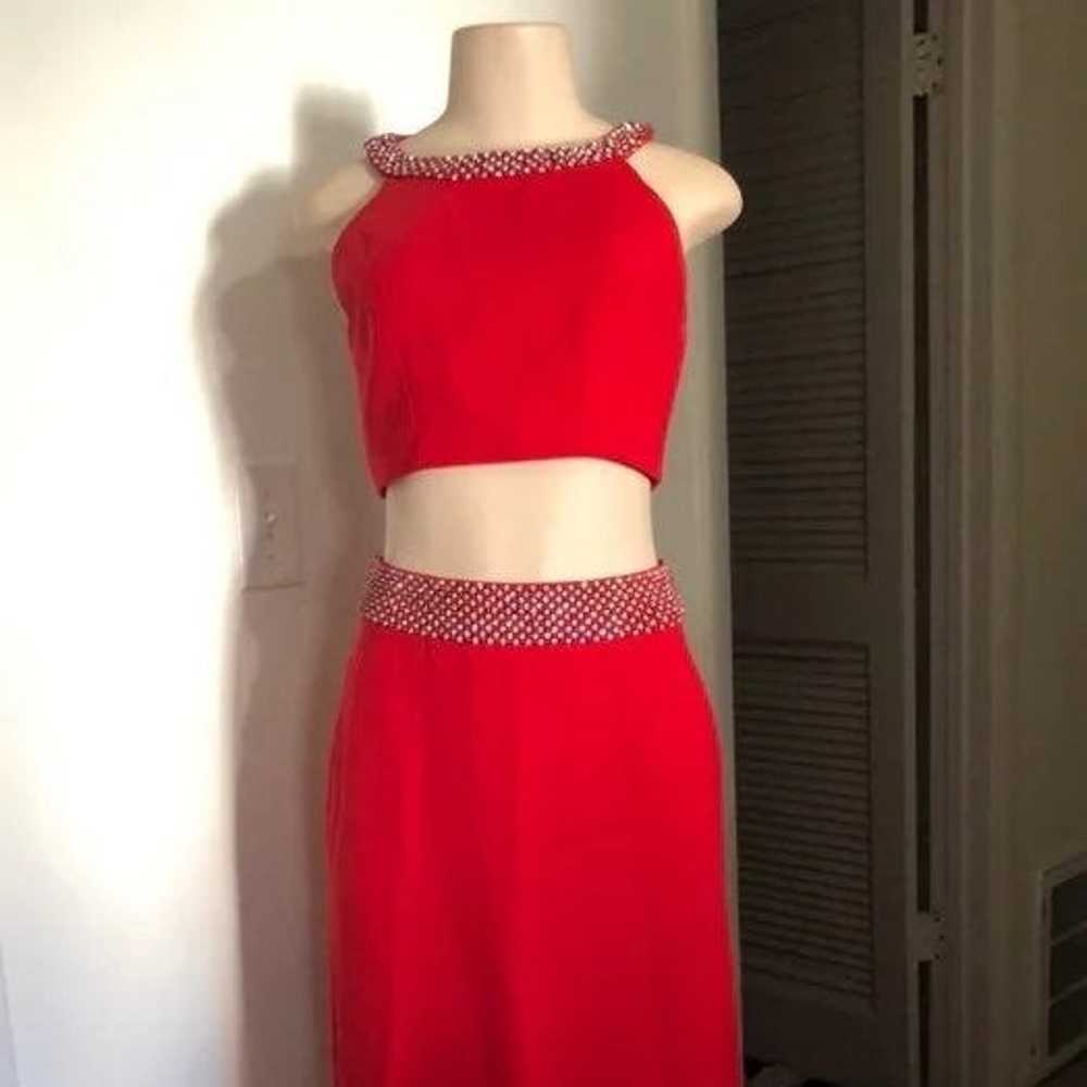 Cache 2- PCS Embellished  Red Gown - image 1