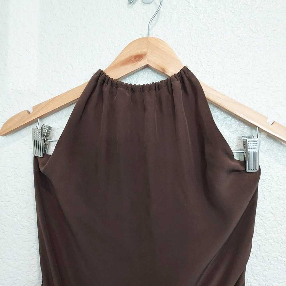 Mossimo Dutti Brown Silk Halter Mini Dress - image 3