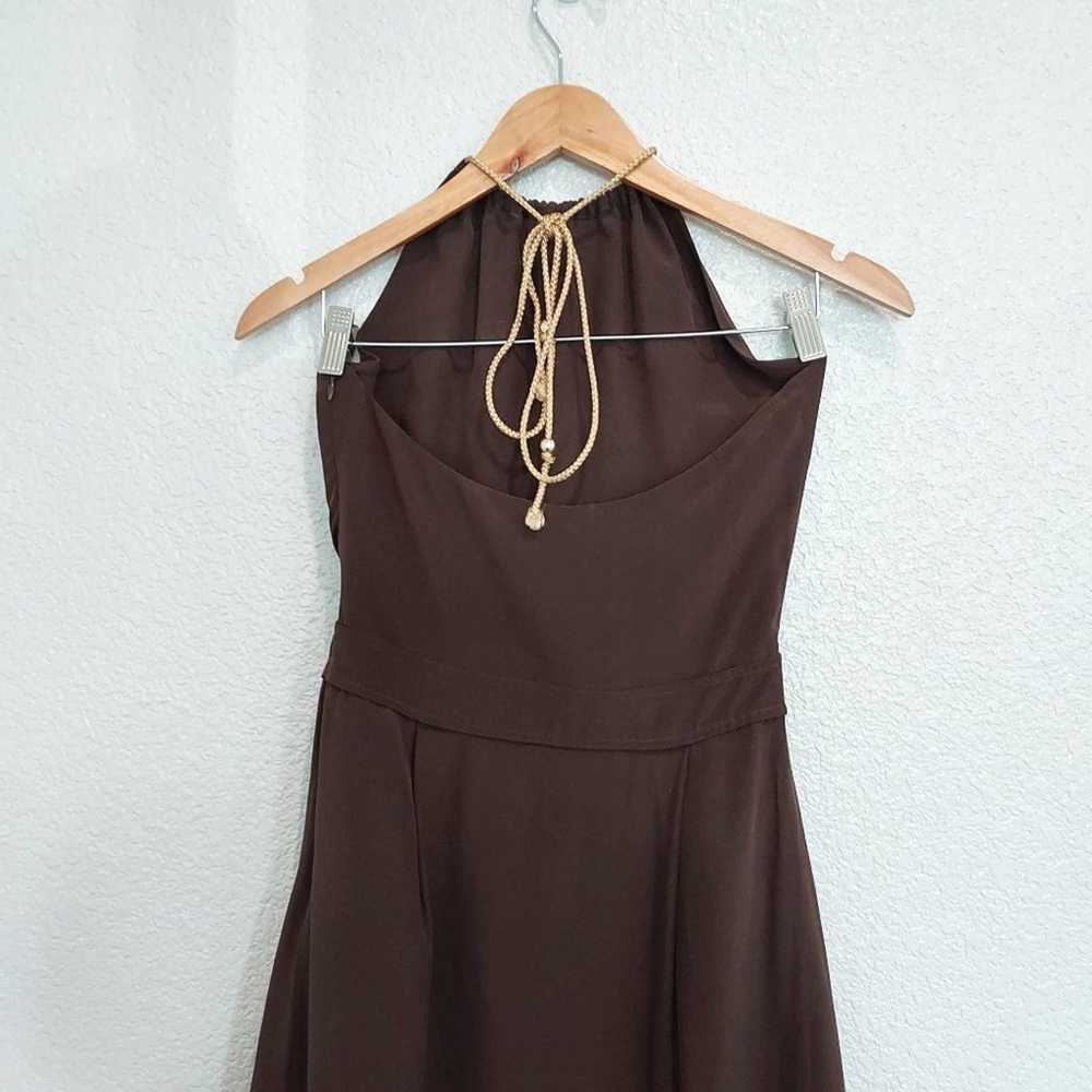 Mossimo Dutti Brown Silk Halter Mini Dress - image 5