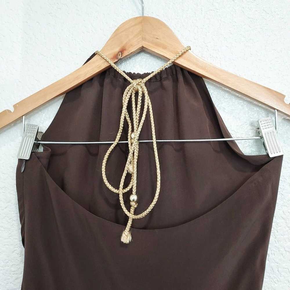 Mossimo Dutti Brown Silk Halter Mini Dress - image 6