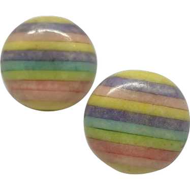 Vintage rainbow stripe stone earrings