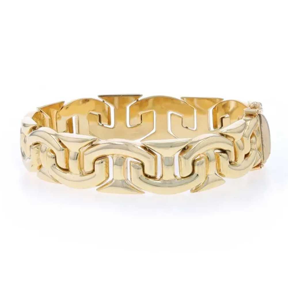 Yellow Gold Fancy Link Chain Bracelet 6 3/4" - 14… - image 3