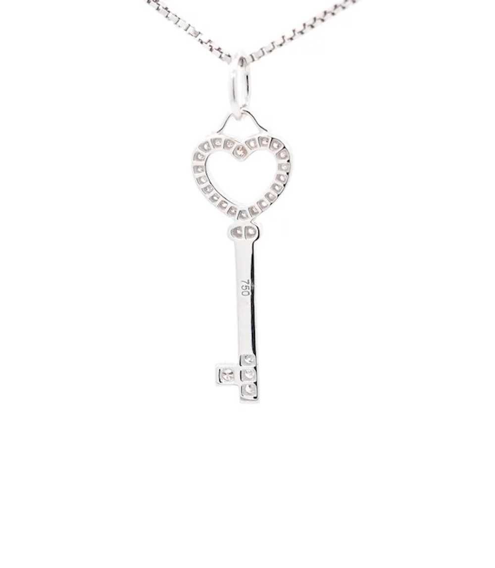 14K White Gold Natural Diamond Key To My Heart Pe… - image 2