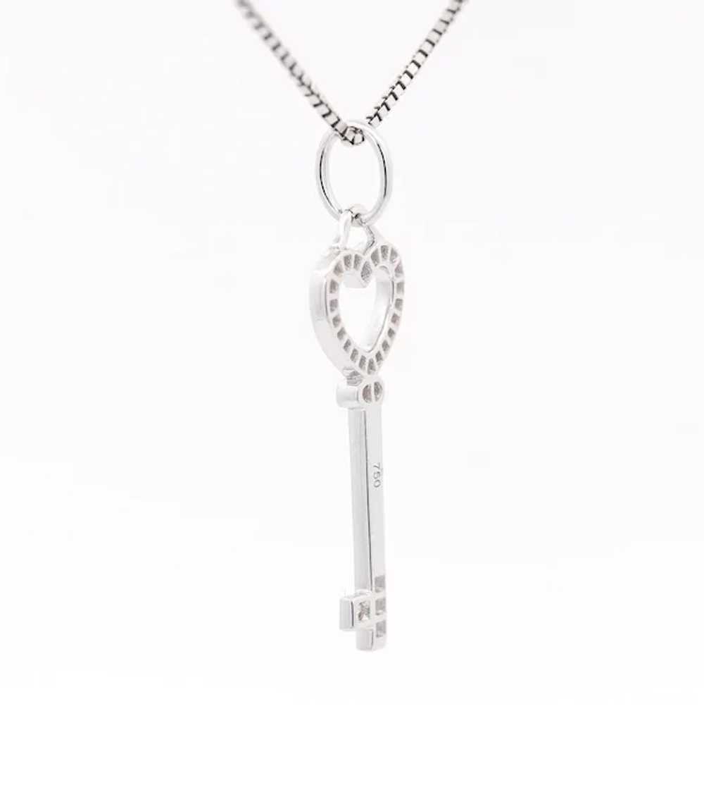 14K White Gold Natural Diamond Key To My Heart Pe… - image 3