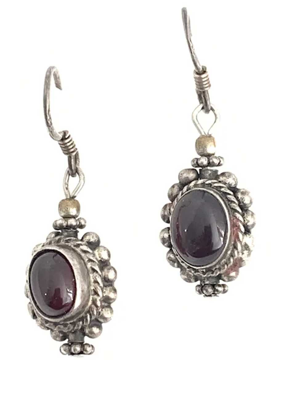 Vintage Genuine Garnets Drop Earrings - image 2