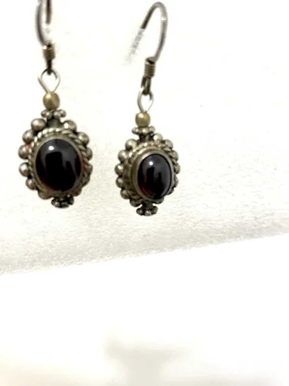 Vintage Genuine Garnets Drop Earrings - image 4