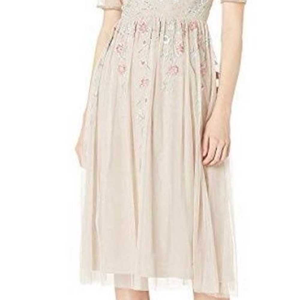 Adrianna Papell Floral Beaded Midi Dress - image 2