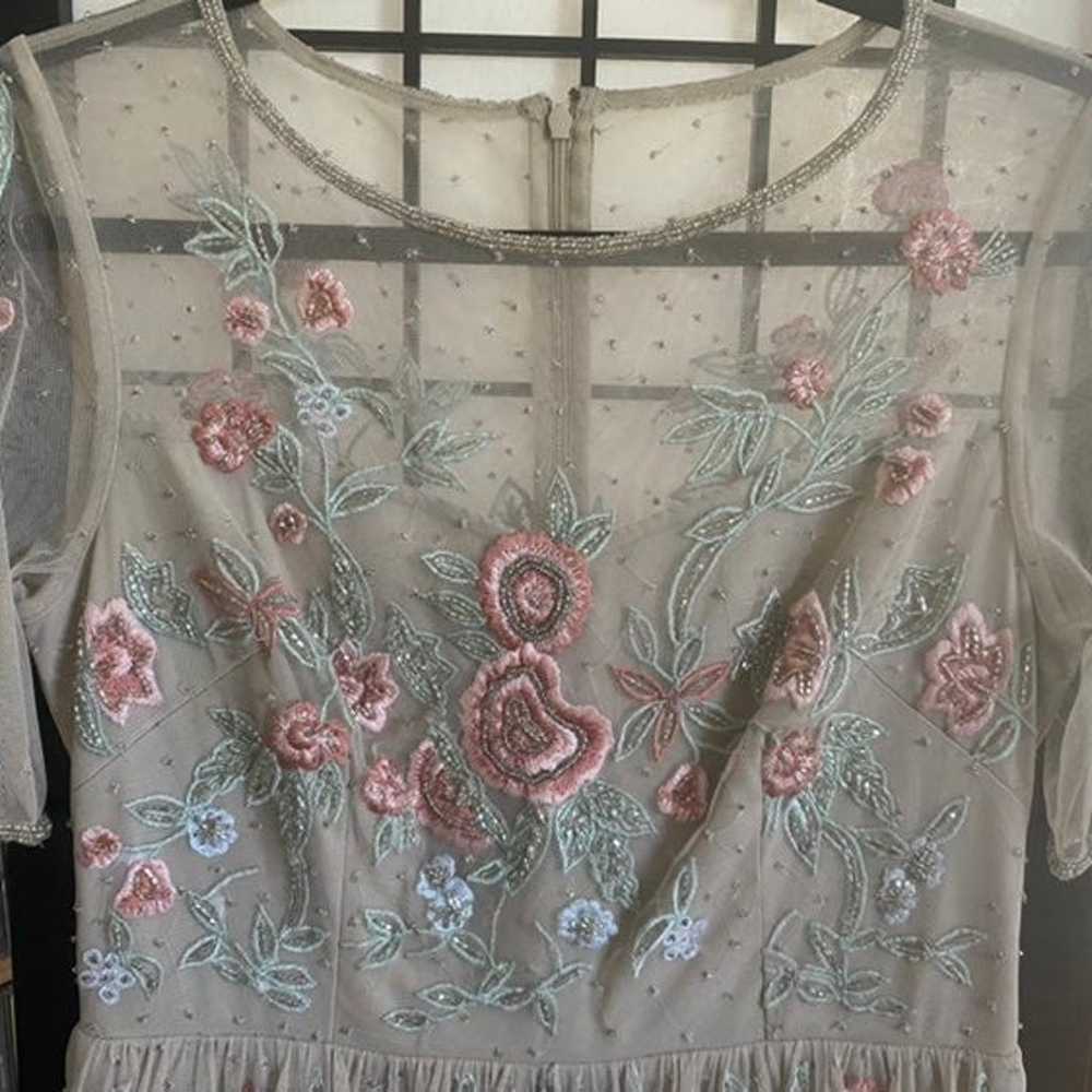 Adrianna Papell Floral Beaded Midi Dress - image 8