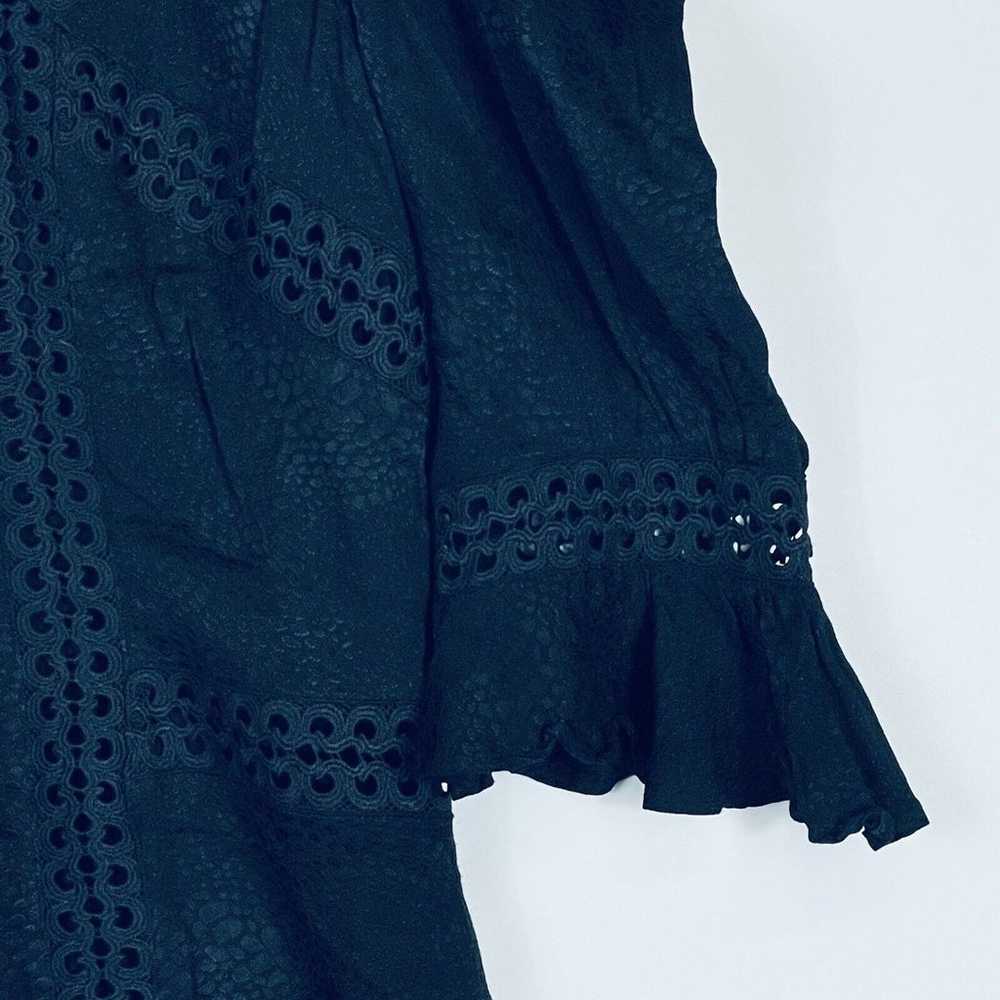 The Kooples Paris Black Crochet Panel Half Sleeve… - image 5