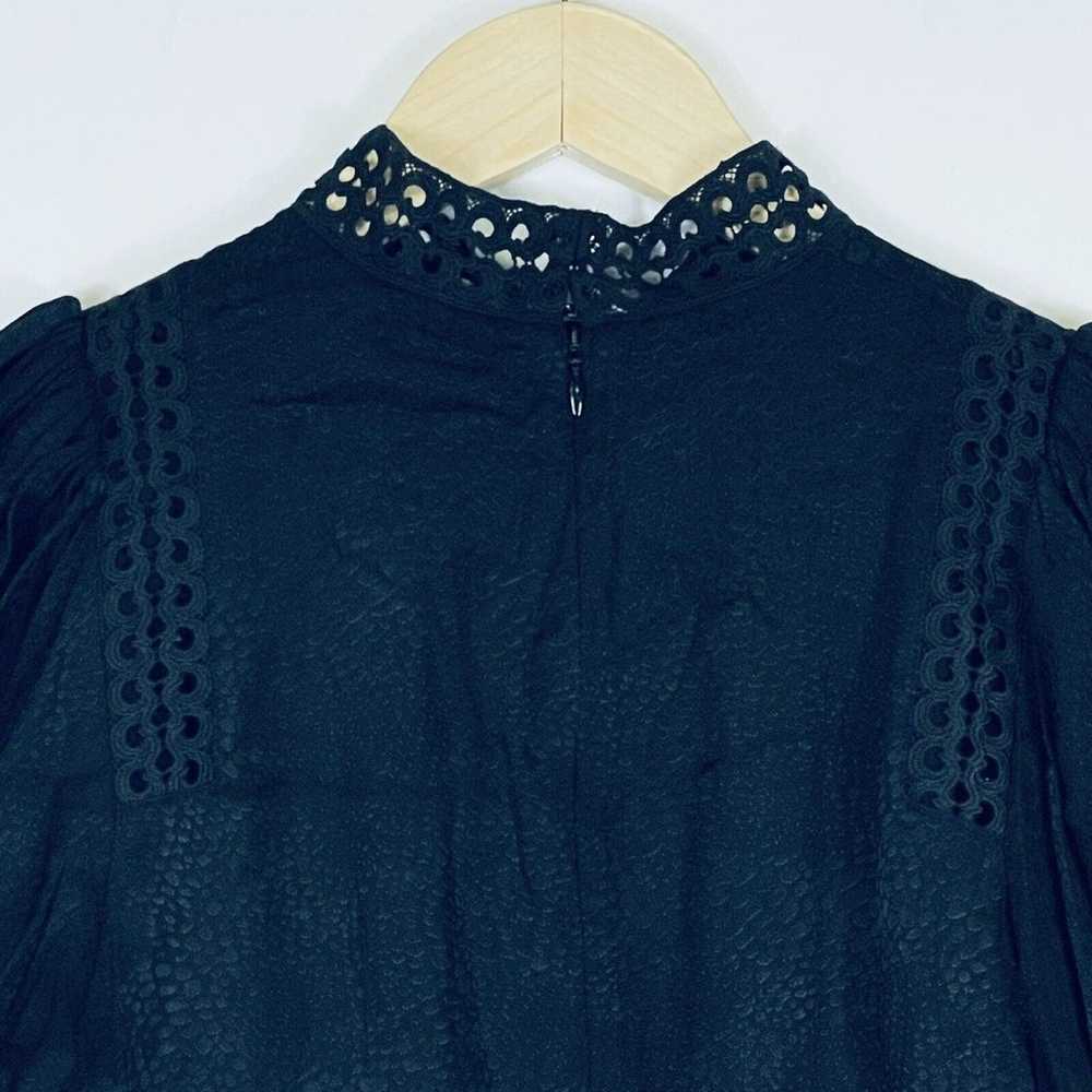The Kooples Paris Black Crochet Panel Half Sleeve… - image 7