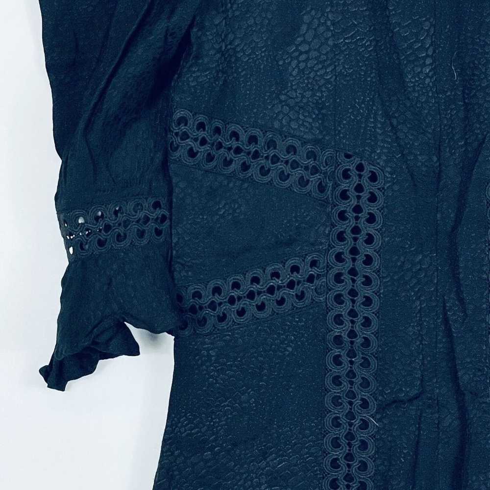 The Kooples Paris Black Crochet Panel Half Sleeve… - image 8
