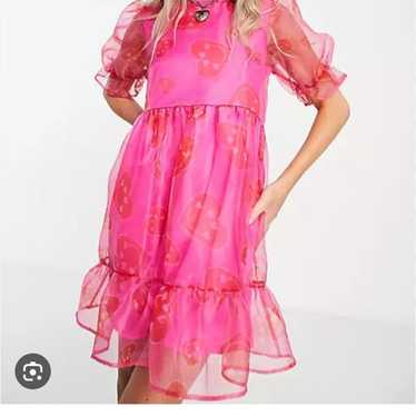 Twisted wunder mini organza dress with hearts - image 1