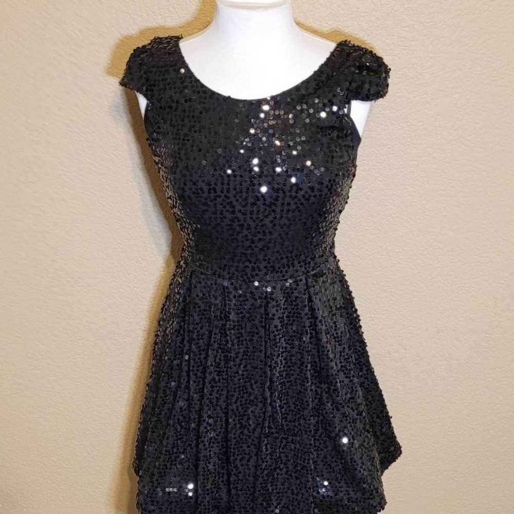 Black Sequins Dress M - image 1