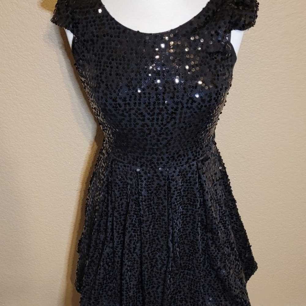Black Sequins Dress M - image 3