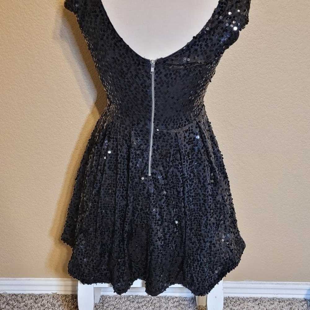 Black Sequins Dress M - image 5