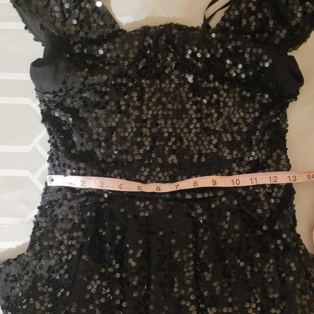 Black Sequins Dress M - image 8