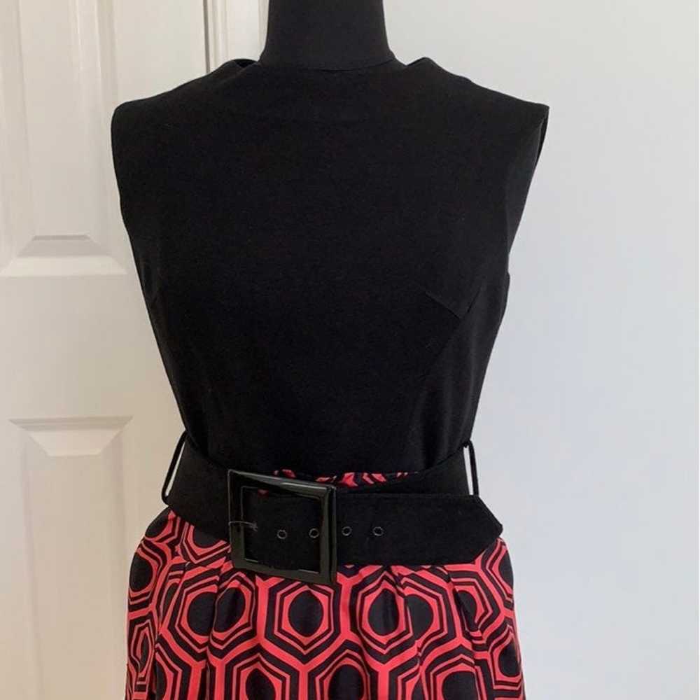 Milly Black and Pink Dress with Belt - image 2