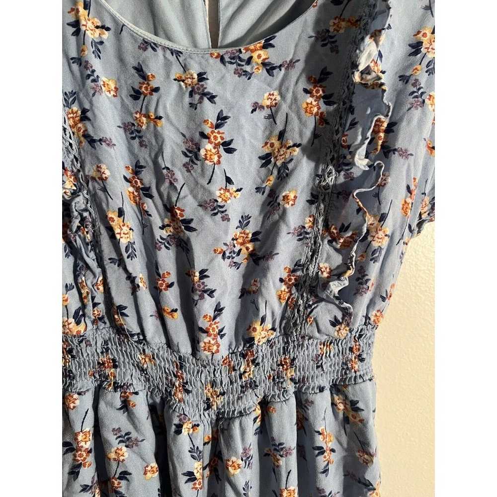 Jodi Kristopher Floral Blue Ruffle Jumpsuit One P… - image 6